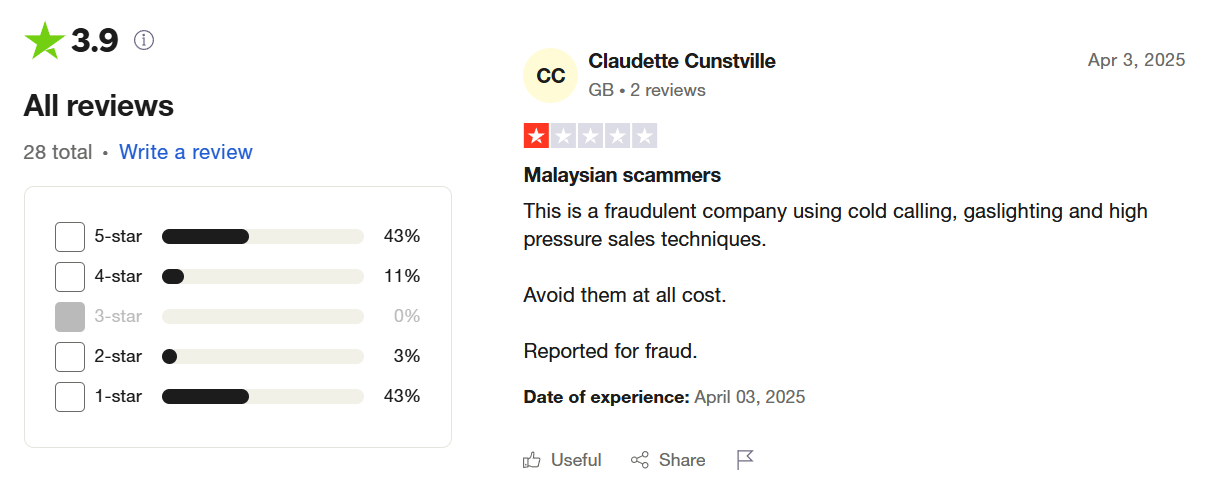 GRIN user reviews on trustpilot