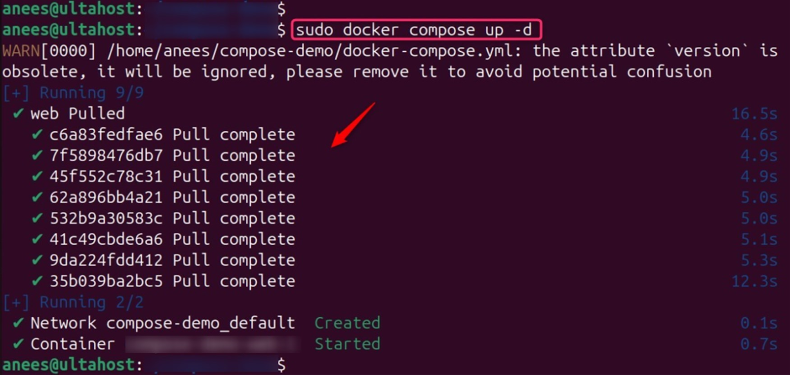 deploy using docker compose