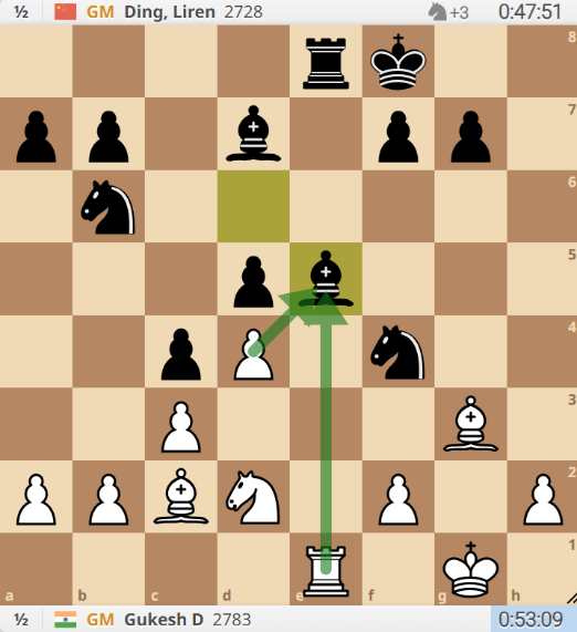 pawn takes bishop on e5? knight to d3!