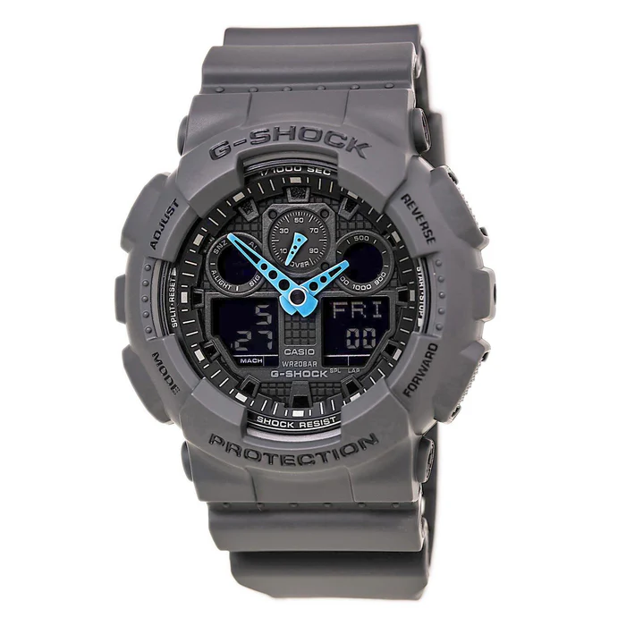 Casio GA100C-8A Men's G-Shock Alarm Dark Grey Ana-Digi Dial Grey Resin Strap Quartz DiveCasio GA100C-8A Men's G-Shock Alarm Dark Grey Ana-Digi Dial Grey Resin Strap Quartz Dive