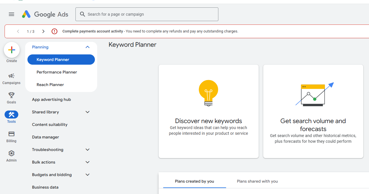 google keyword planner for facebook ad keyword