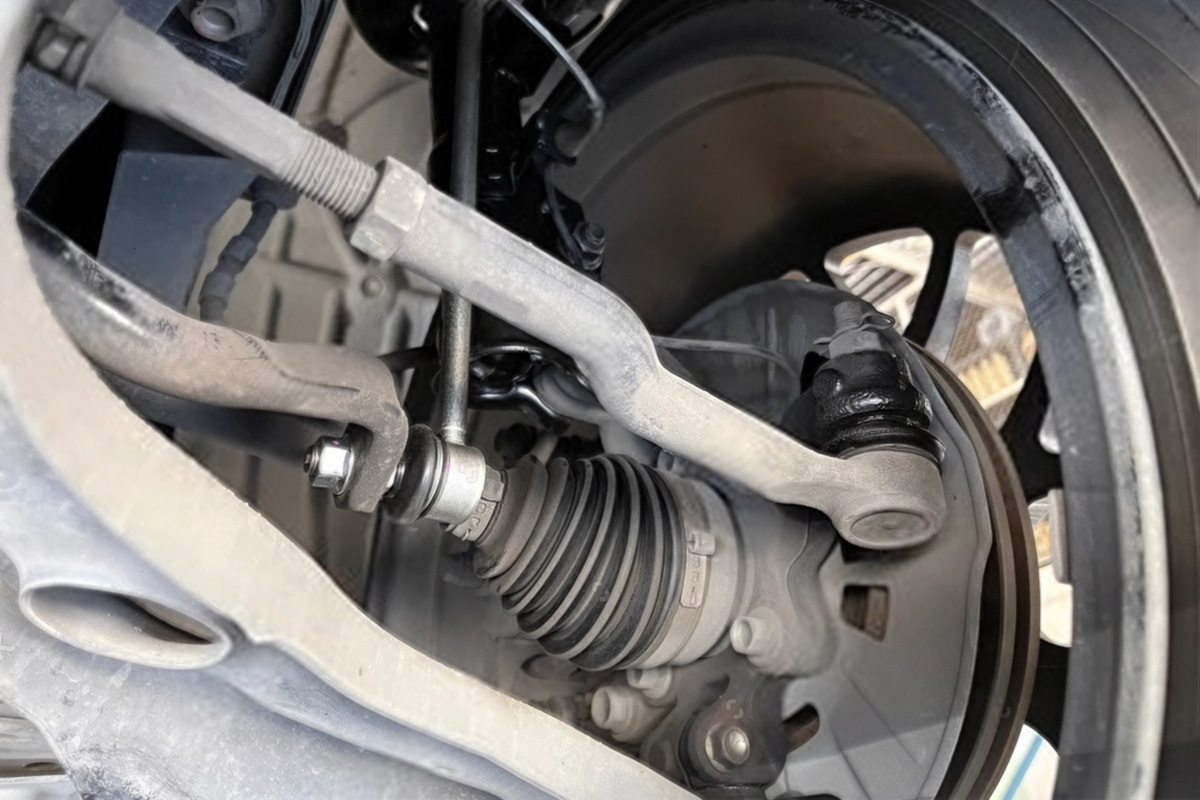 The steering rack connects to the wheels of car via steering tie rod.