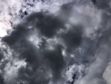 Large dark cumulus clouds