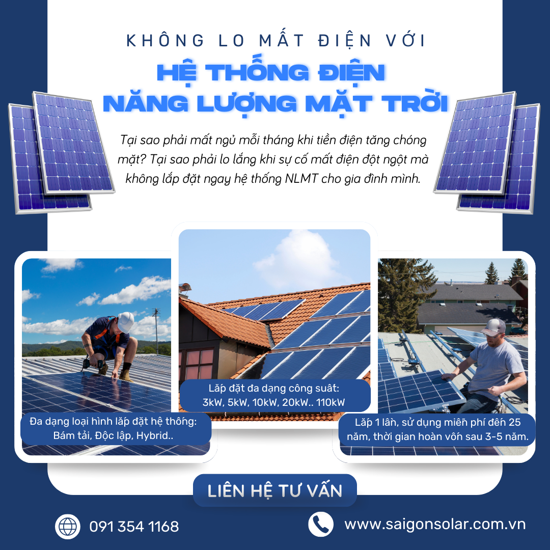 Không lo mất điện với hệ thống điện năng lượng mặt trời