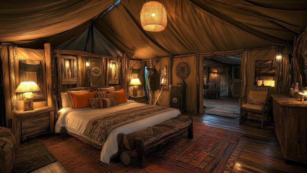 Kwihala Camp luxury tent interior