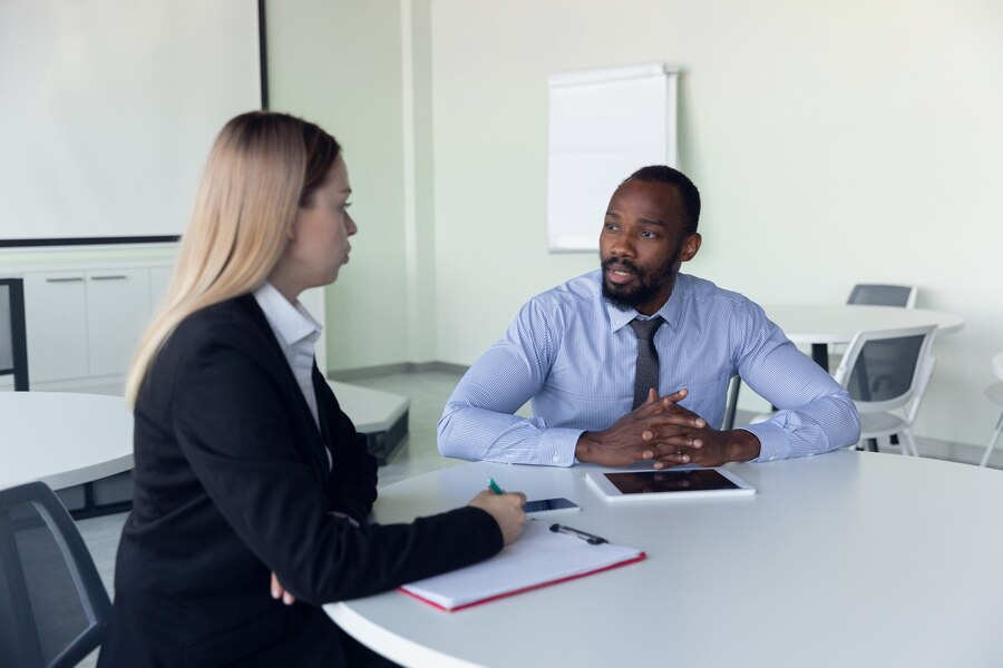 A man in an interview