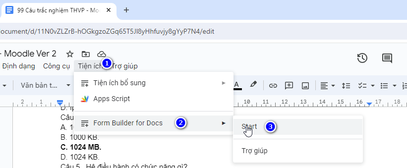 Chạy Form Builder