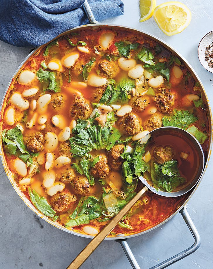 passover recipes: spiced lamb meatball and escarole soup