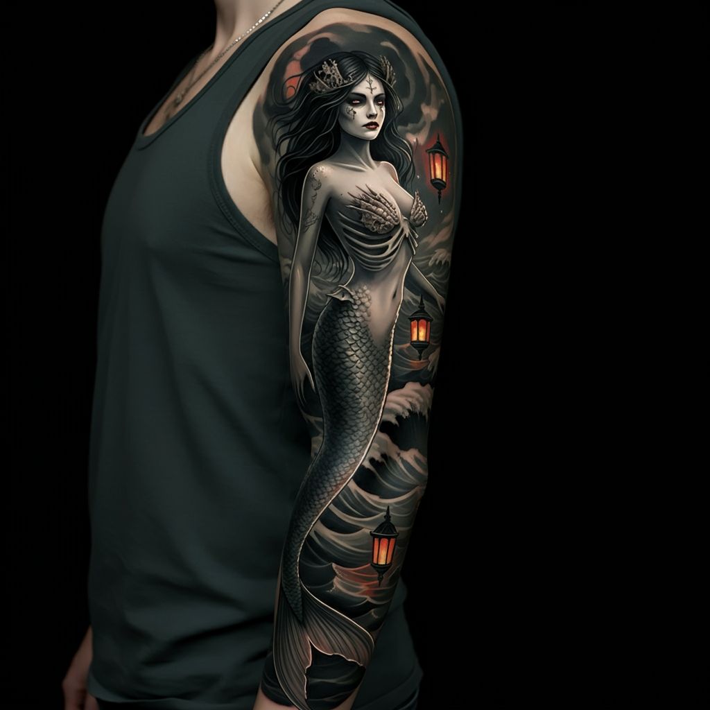 Mermaid Tattoo on shoulder 