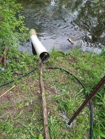 Pulling irrigation water from stream