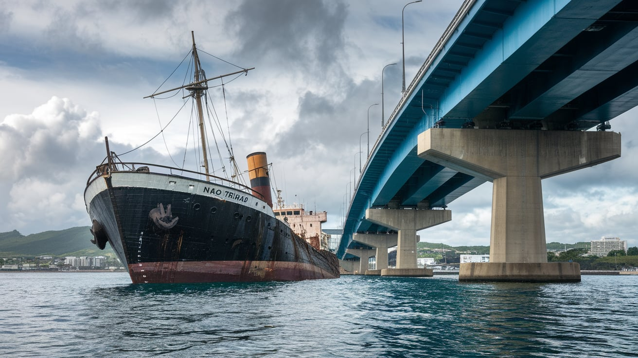  Nao Trinidad Bridge of Lion's collision