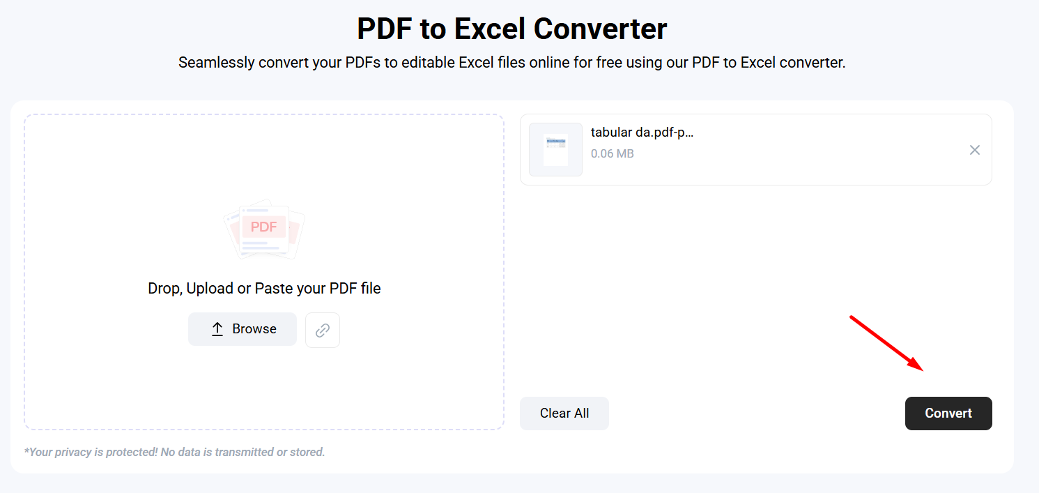 PDF to Excel converter