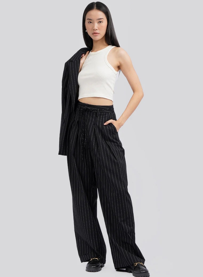 Pinstripe Wide Leg Pants.&nbsp;