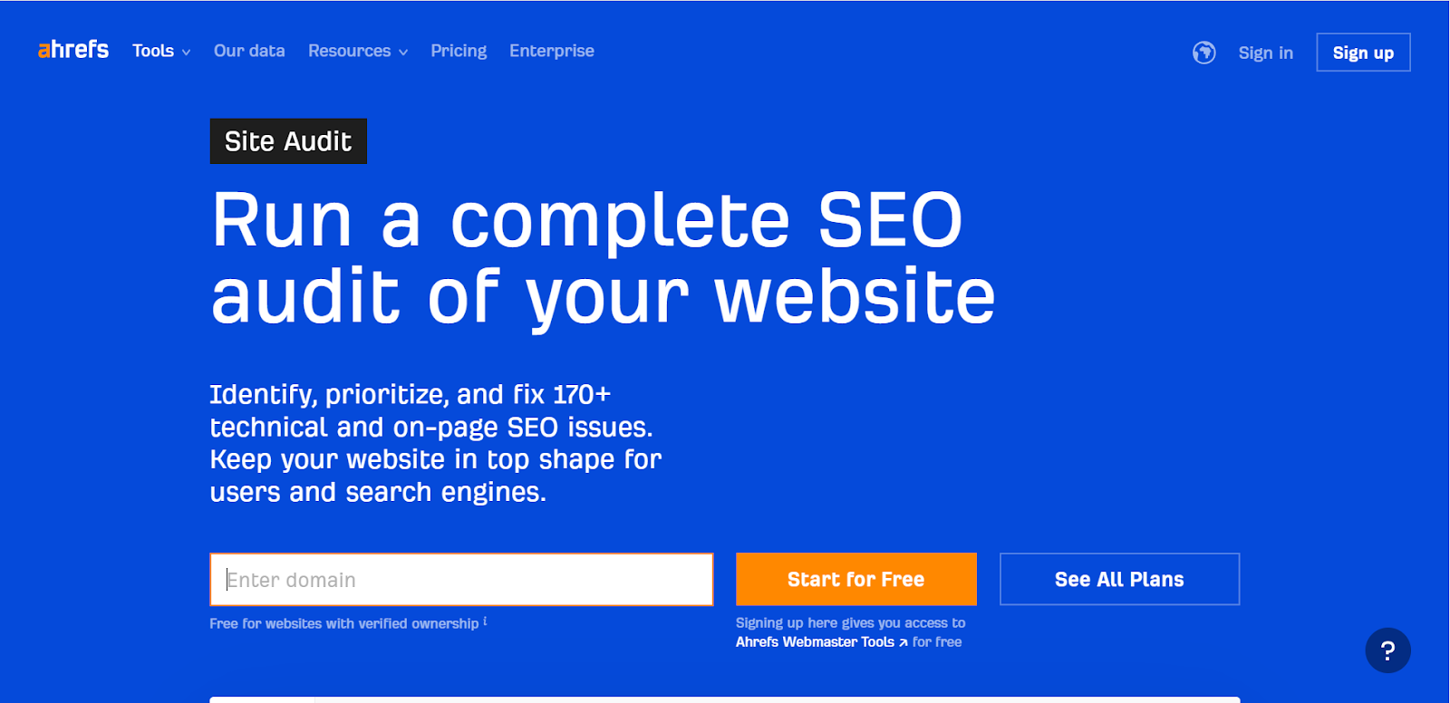 Ahrefs Site Audit SEO tool