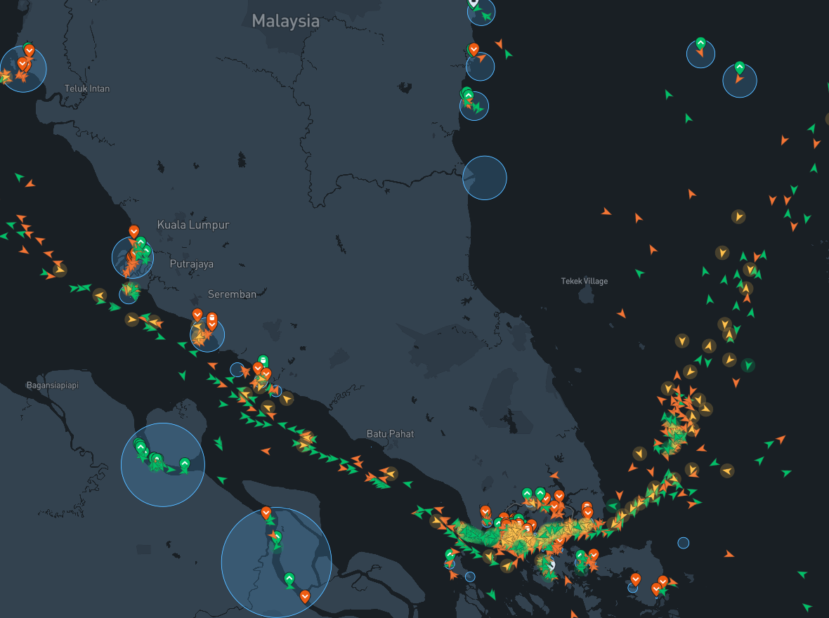 Shipping Activity in the Malacca Strait. Source: CREA