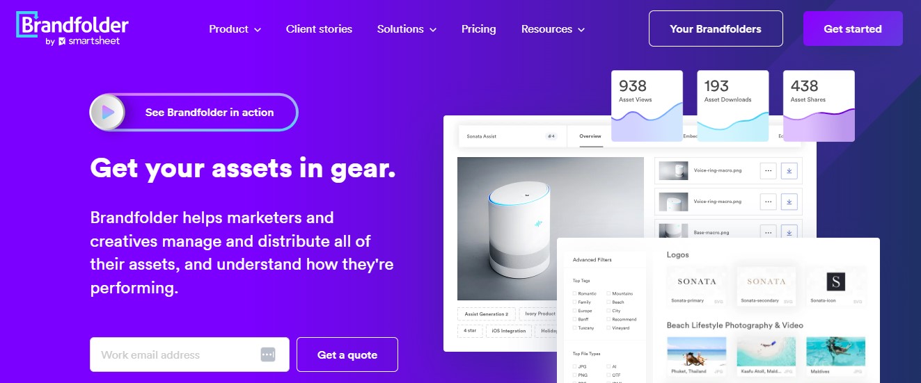 Brandfolder home page - brand identity tool