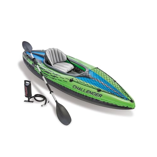 Intex Challenger K1 Kayak 1 Man Inflatable Canoe with Aluminum ...