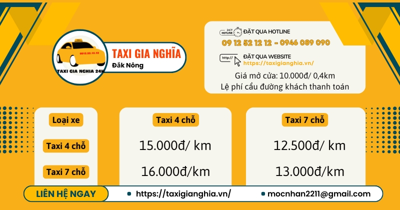 Giá cước đưa đón Taxi tại bệnh viện Quảng Khê Đắk G’Long 