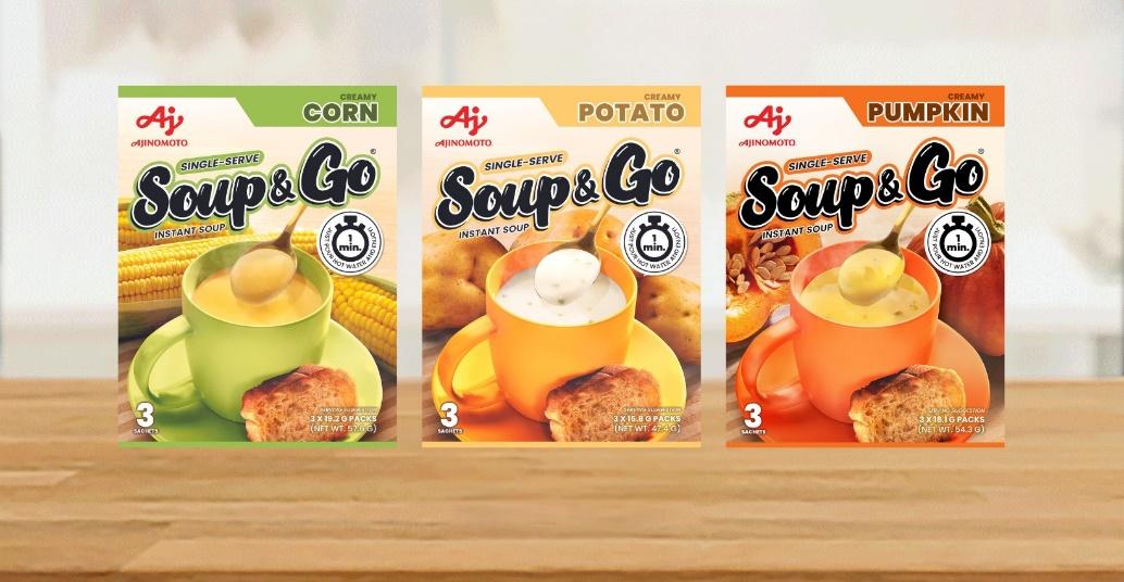A group of boxes of soup

Description automatically generated