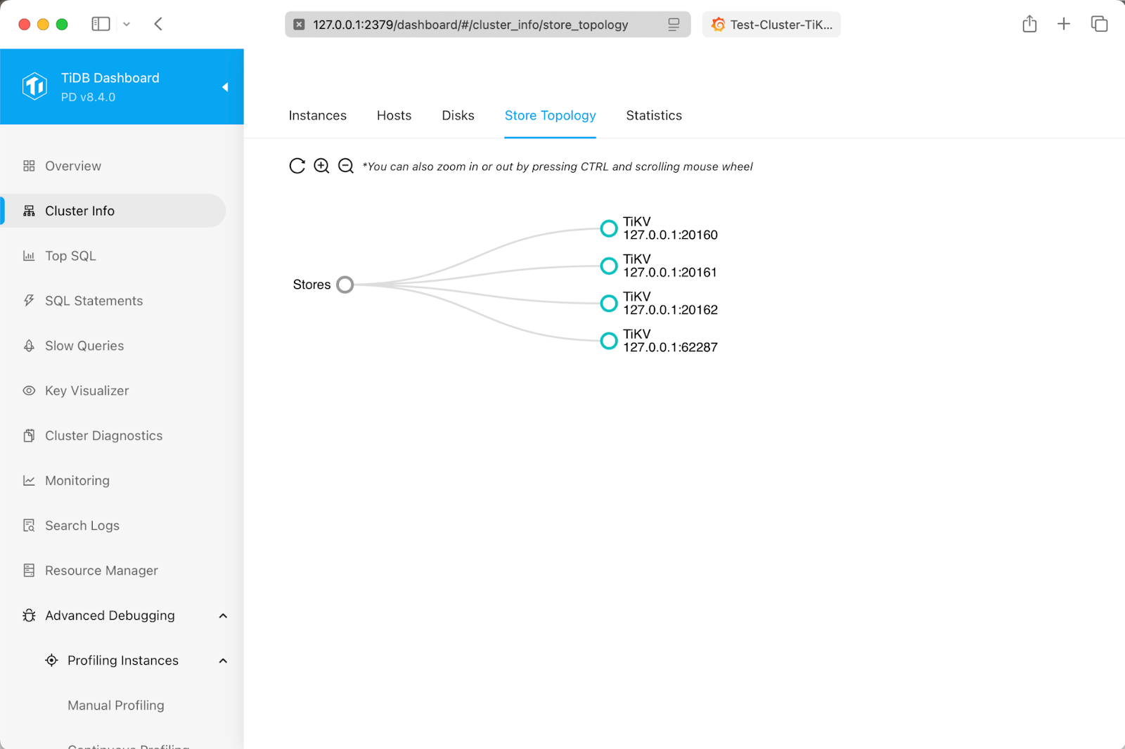 TiDB Cluster Store Topology After TiKV Scale-In