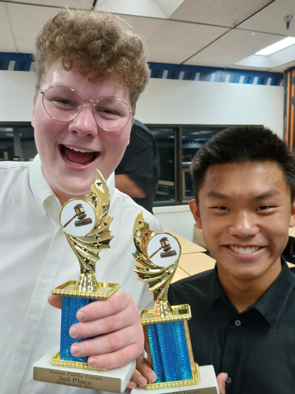Sage Ridge Debaters Owen Heaphy and Jensen Wu at the 2024 McQueen High School Tournament 