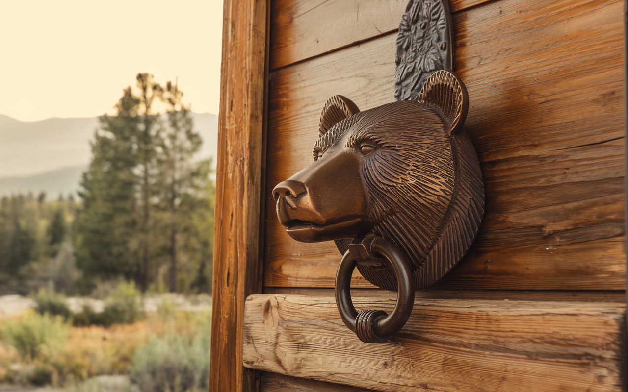 Bear Head Metal Zippies Door