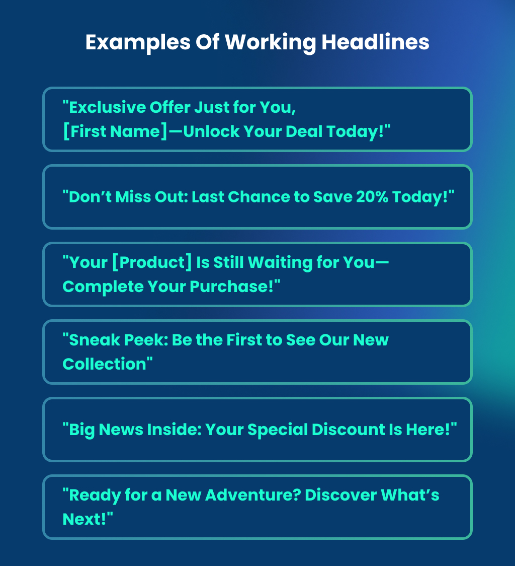 examples of working headlines