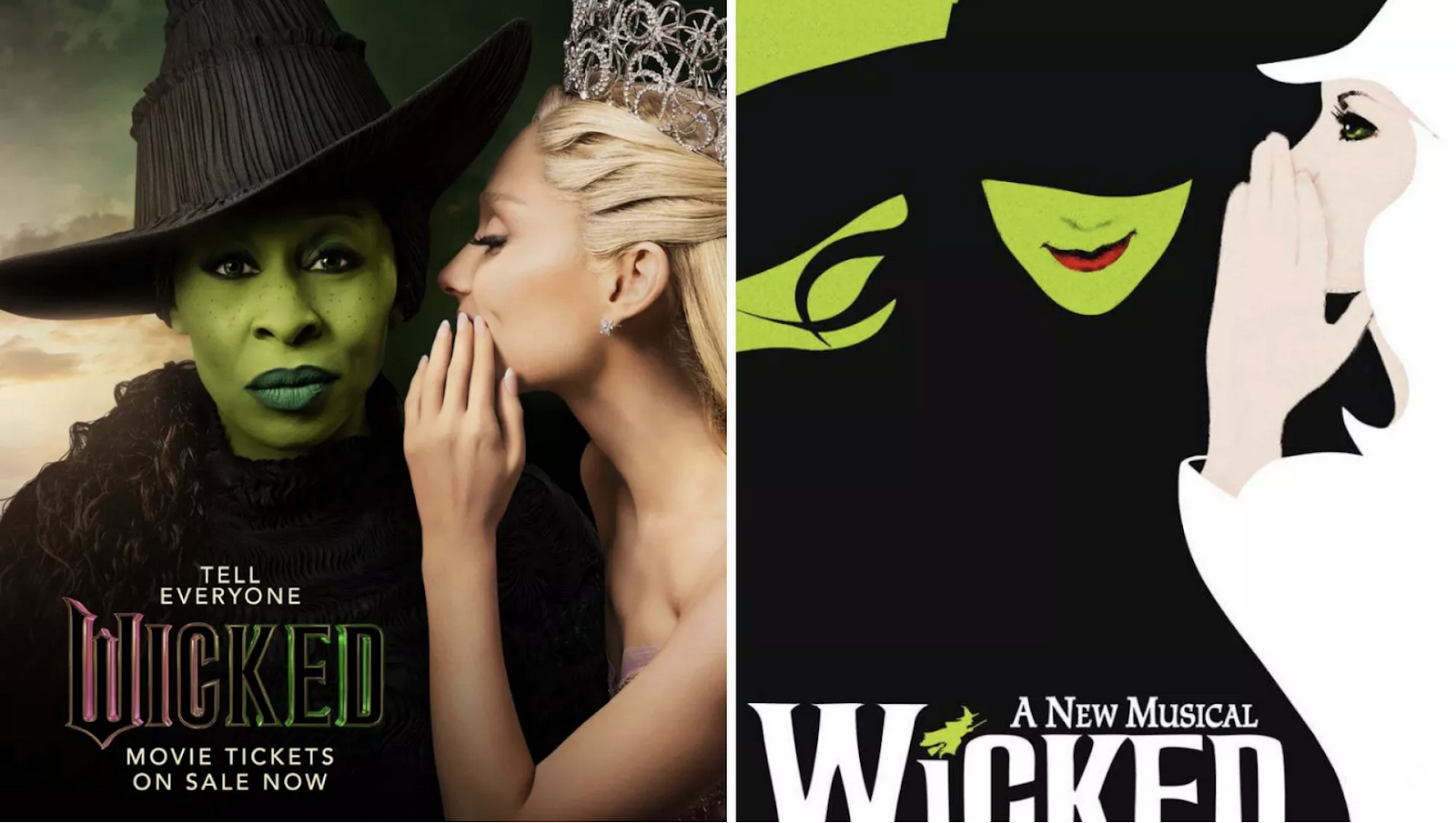 Fan-created "Wicked" art alongside the official Broadway poster