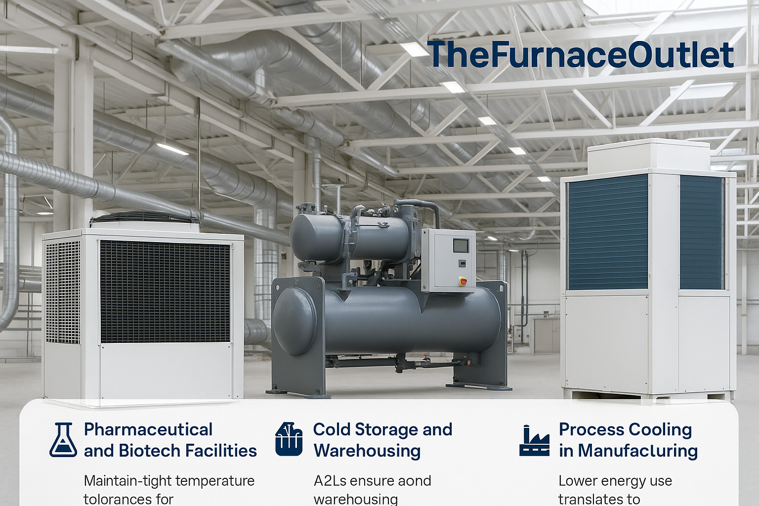 Cleanroom in a pharmaceutical plant with climate-controlled systems supported by A2L refrigerants.