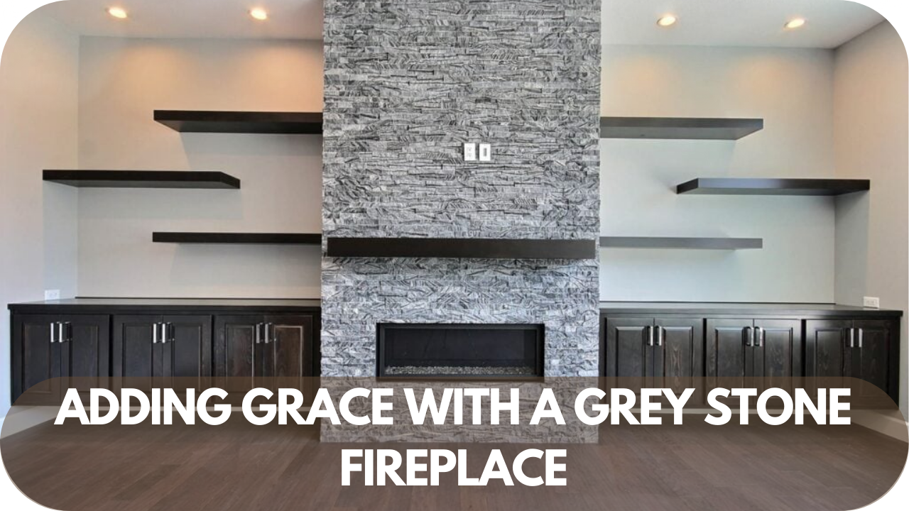 Elevate your 2025 home makeover with the refined elegance of a grey stone fireplace.