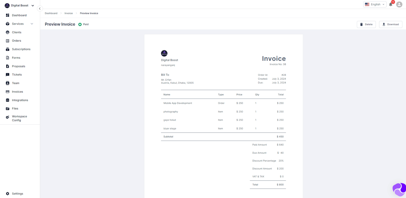 Agency Handy Invoice