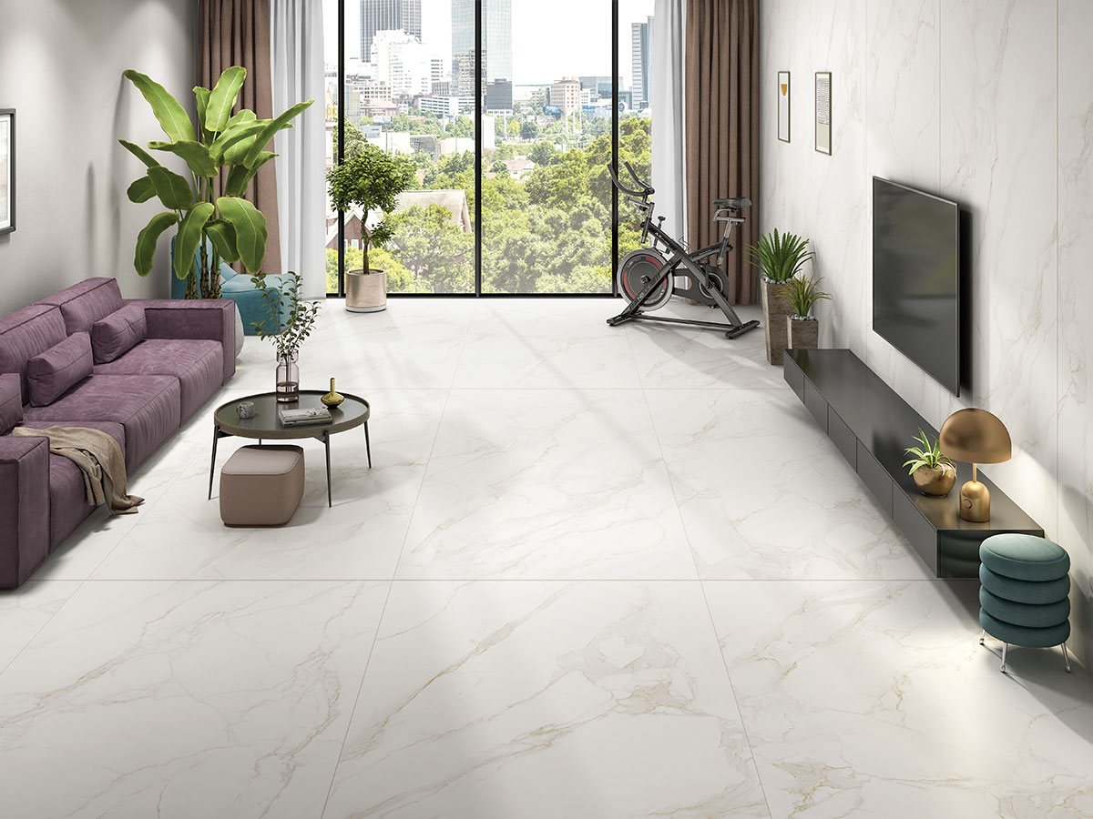 Best Modular Kitchen Solid White Tile Design