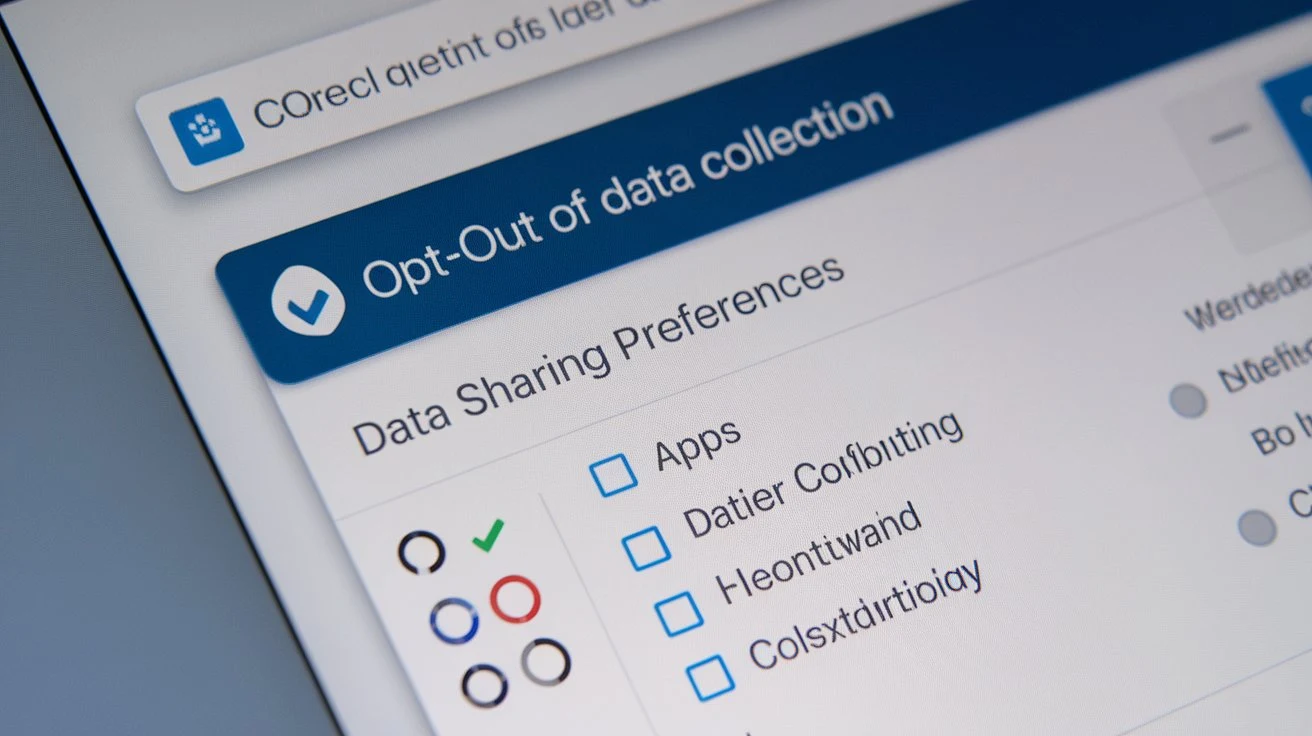 A user dashboard with options to opt-out of data collection, showing how to manage data sharing preferences.