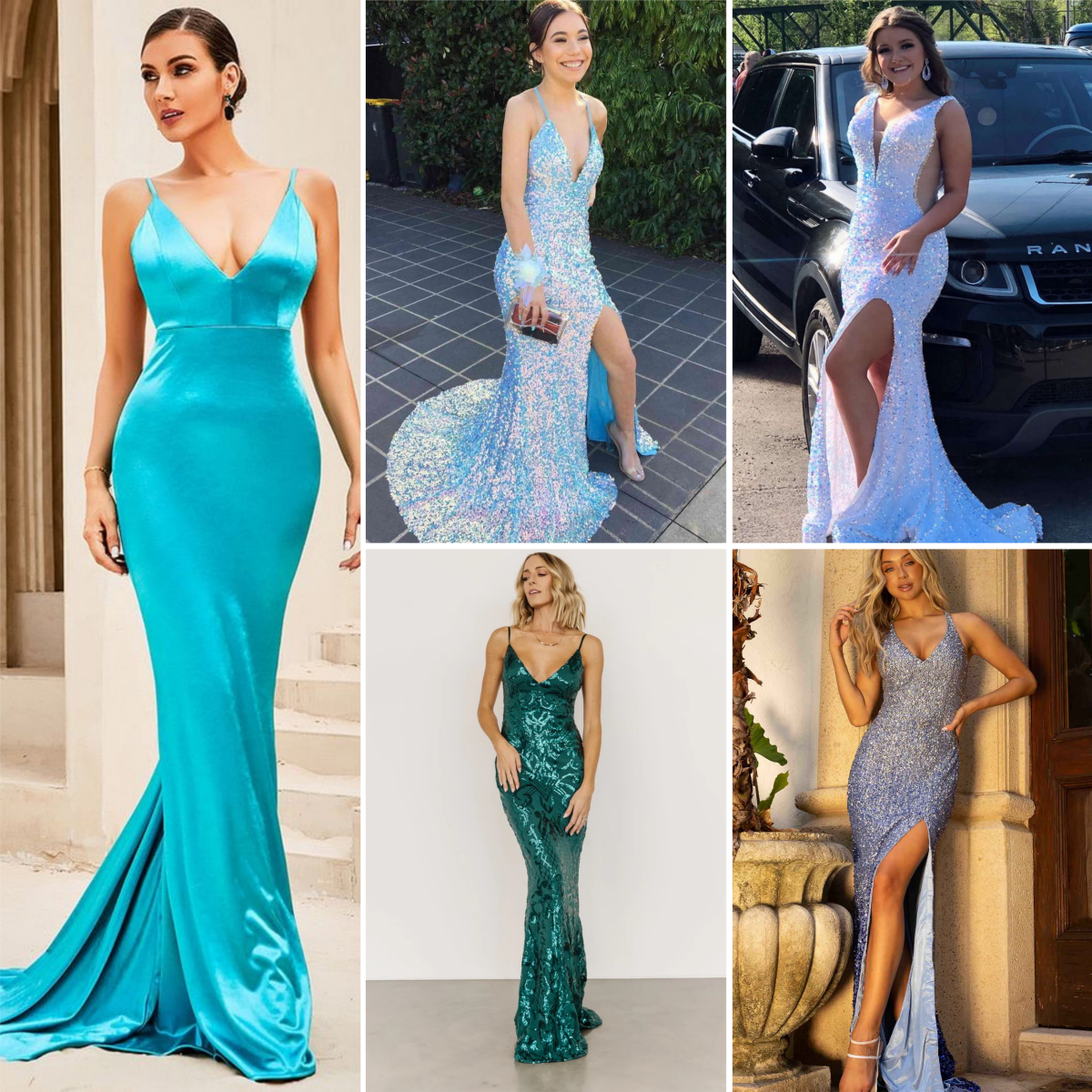 fashion V-neck mermaid prom dresses