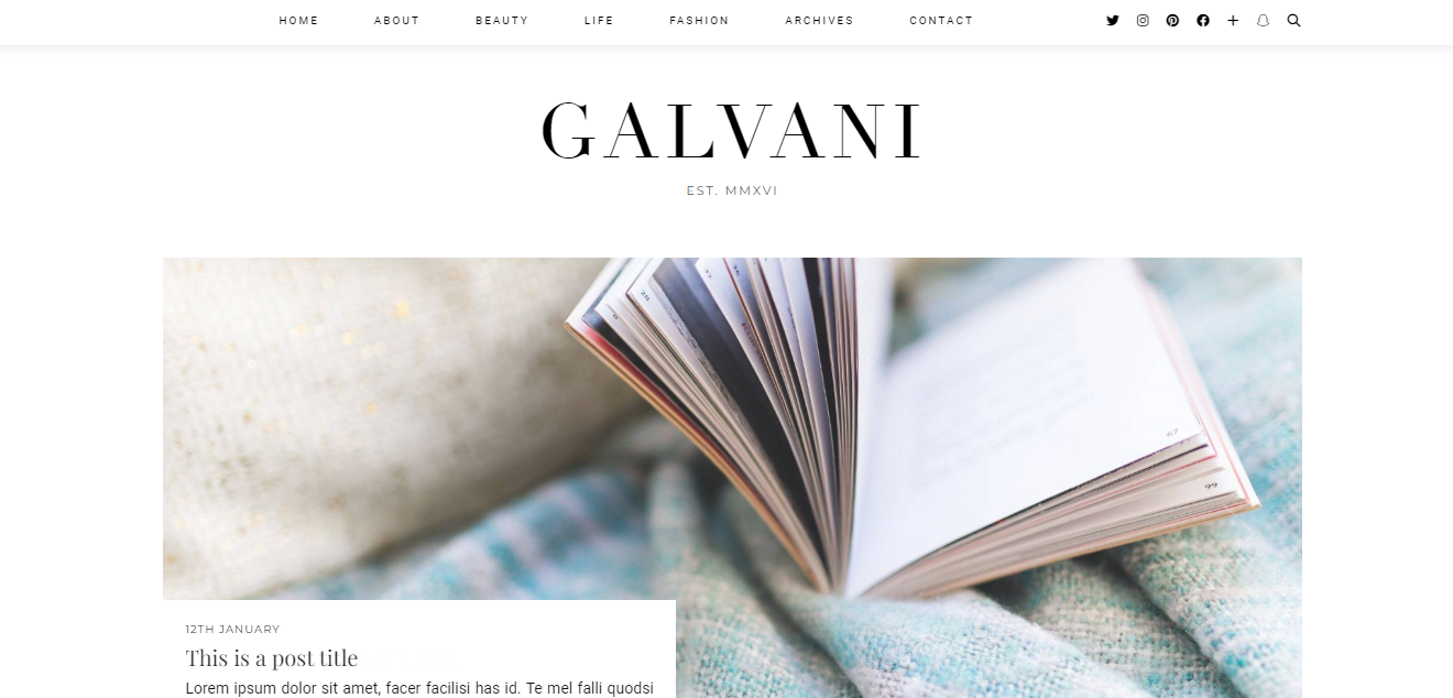 Galvani top blog template