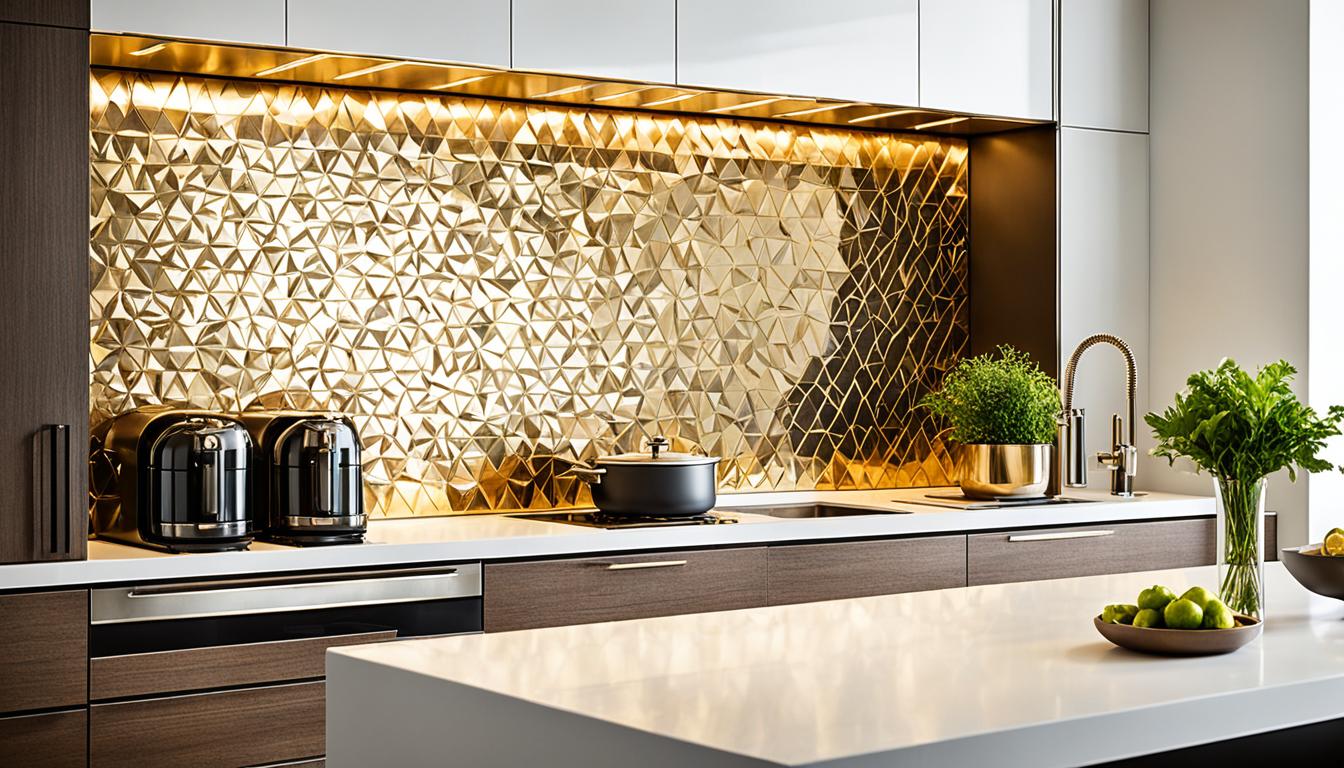 gold backsplash