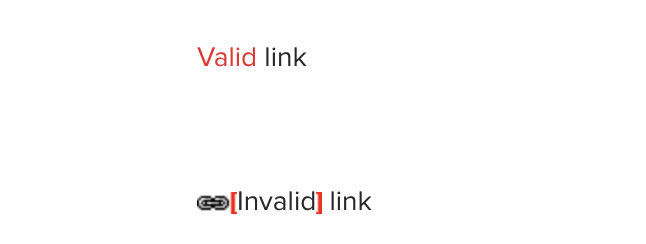 Valid/Invalid links example.