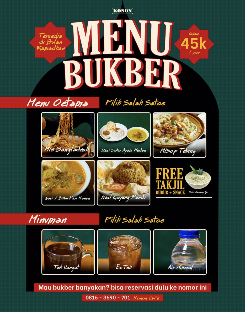 Konon Cafe promo bukber