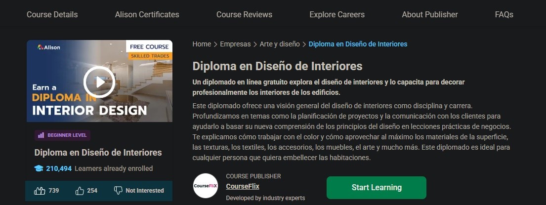 Cursos gratuitos de diseño de interiores en línea