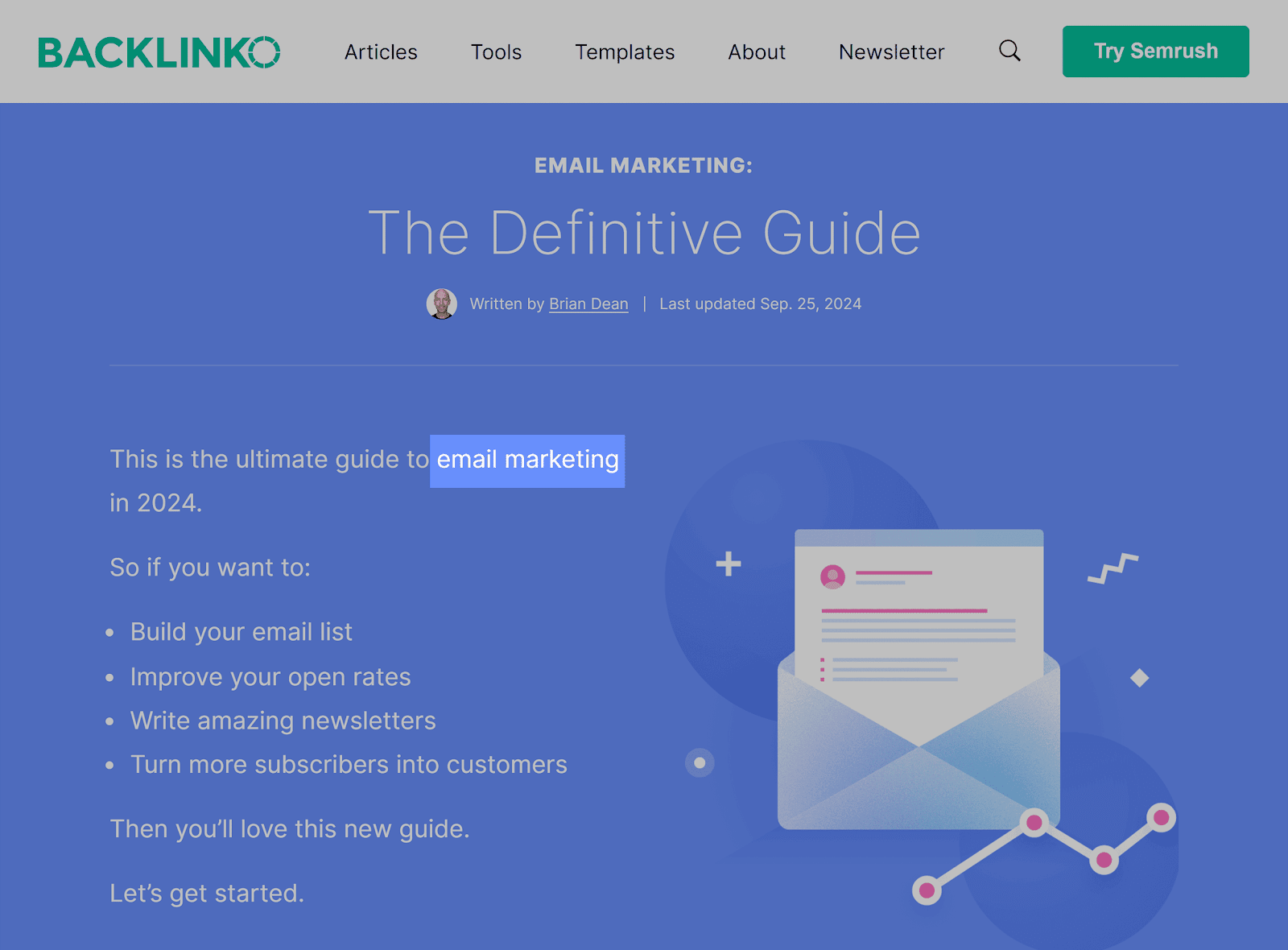 Backlinko – Email Marketing Guide – Highlighted