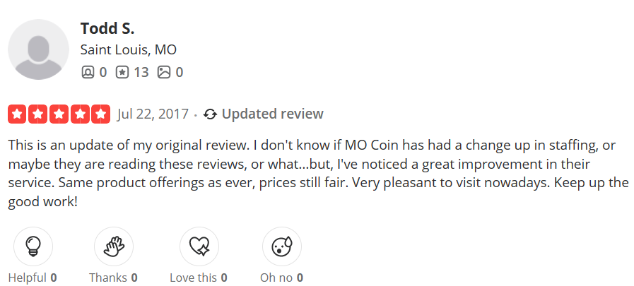 review 2 of Missouri Coin Company