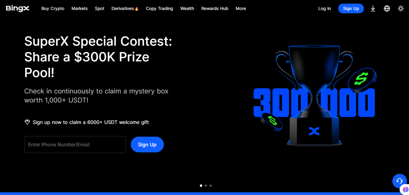 BingX homepage