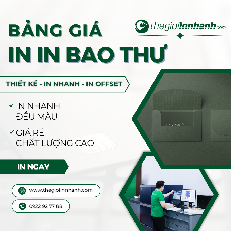 Bảng Giá In Bao Thư