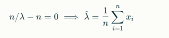 Results after taking of logs in the likelihood function