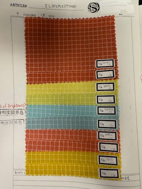 A collection of 200d Halcyon samples in orange, green, yellow, and teal