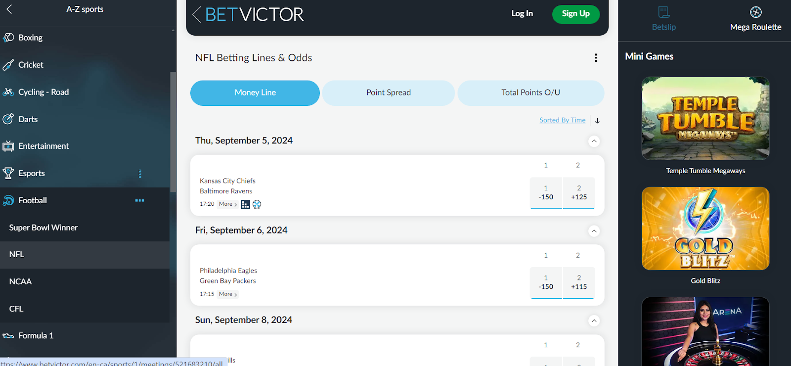 BetVictor NFL Betting Sites