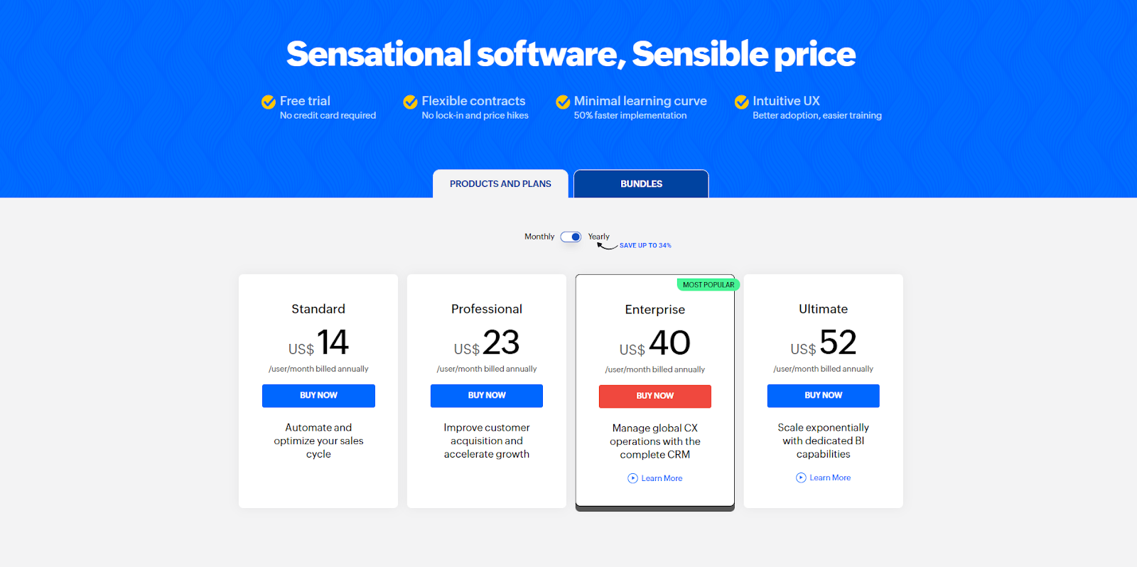 Zoho CRM Pricing