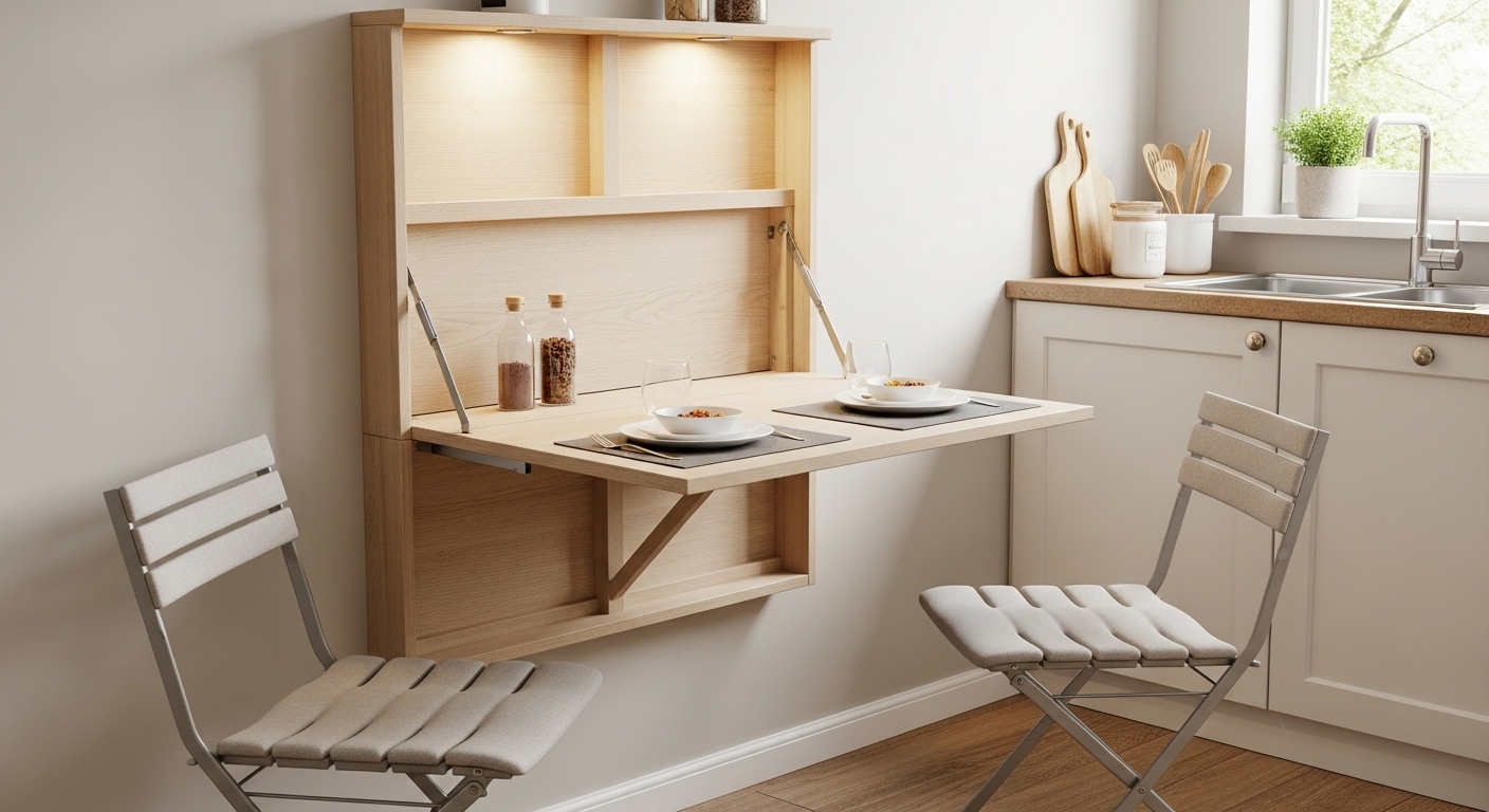 Wall‑Mounted Fold‑Down Table