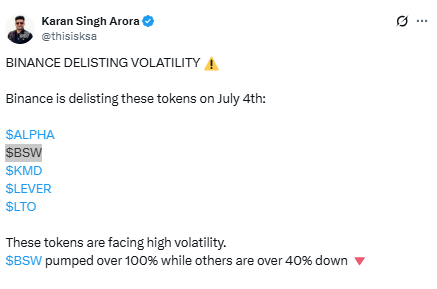 Biswap Delisting on Binance, जानें डिलिस्टिंग के कारण 