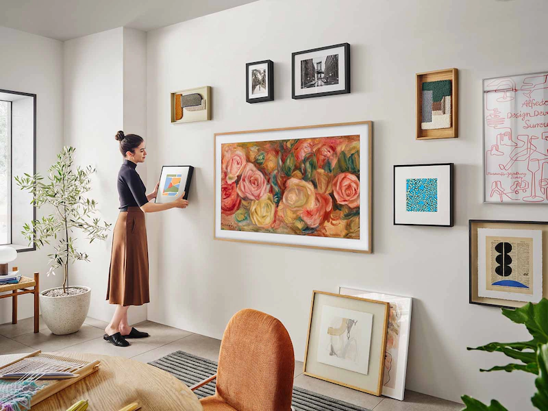 Samsung “The Frame” TV in living room.